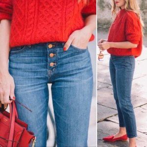 J Crew Straightaway Jeans Pant NWT High Straight Button Fly Casual Denim Blue 29